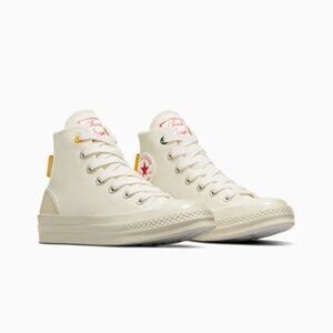 Converse Chick 70 High-Top Sneakers - Cream and Orange